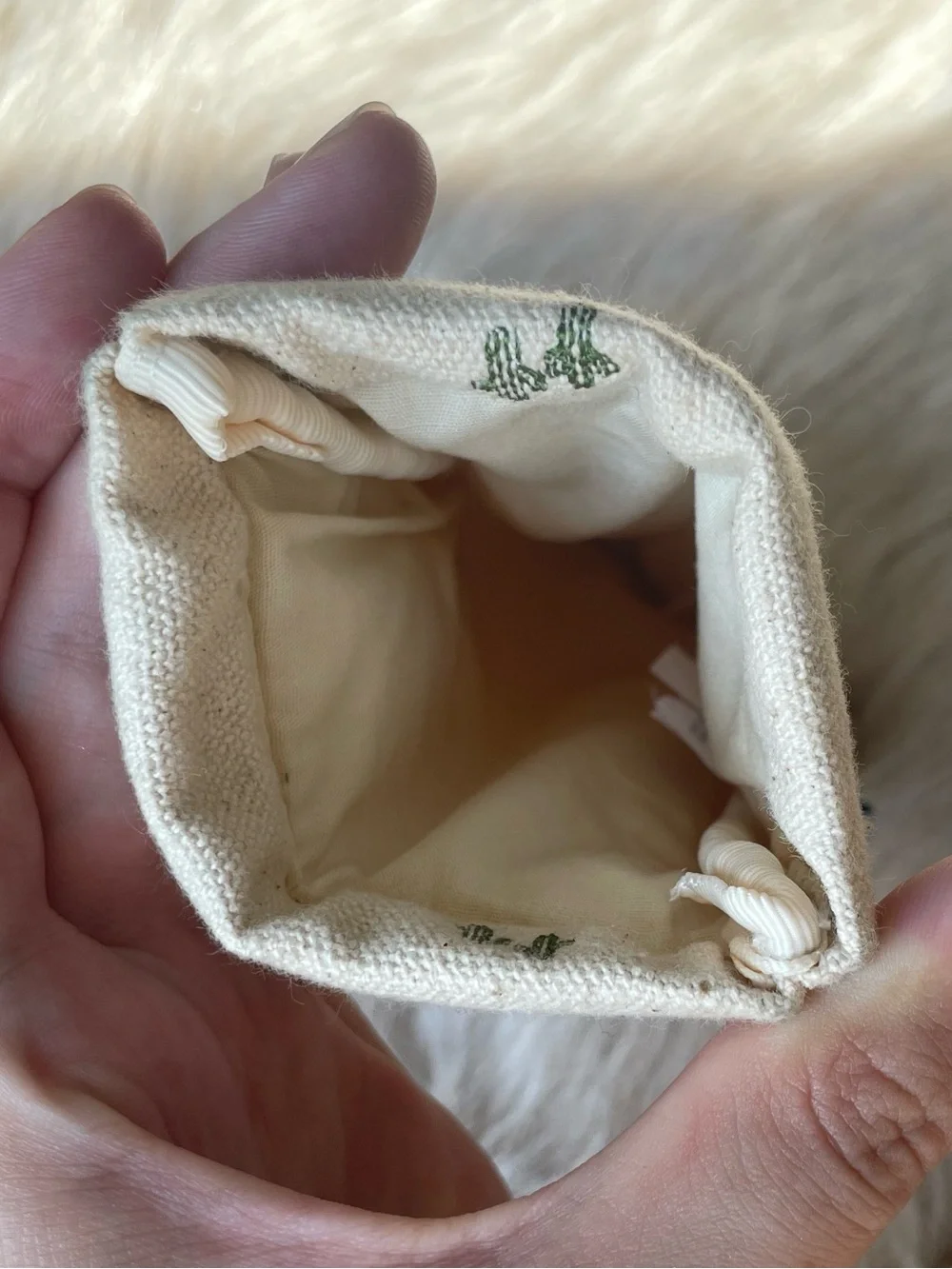 Madewell Cream Soft Sunglasses Case with Yellow Sun and Green Cacti Embroidery
